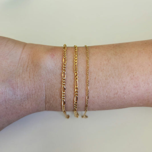 14k gold filled permanent jewellery figaro chain wholesale