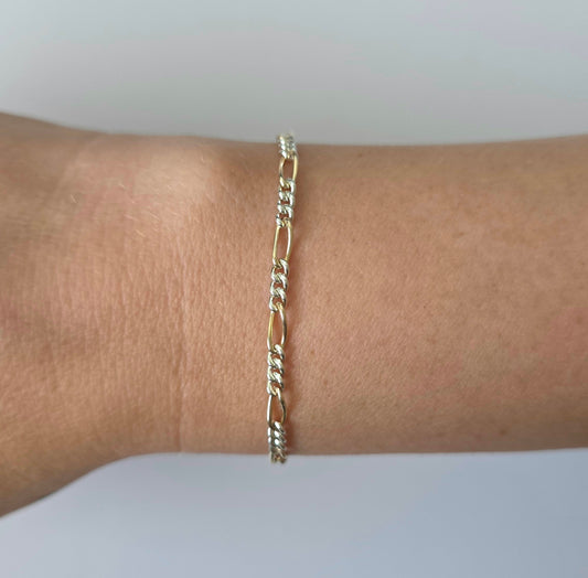 Mixed Metal Figaro Chain 3.3mm