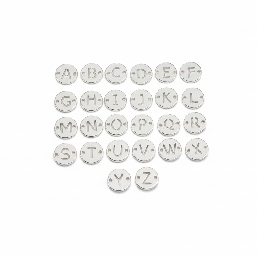 Sterling silver initial connector alphabet