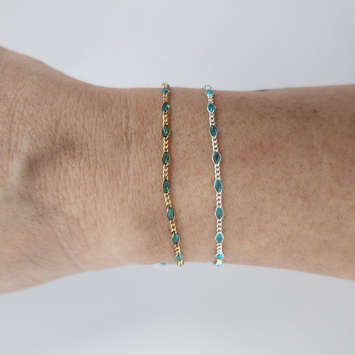 Rhombus Figaro 3 + 1 Enamel - Aquamarine