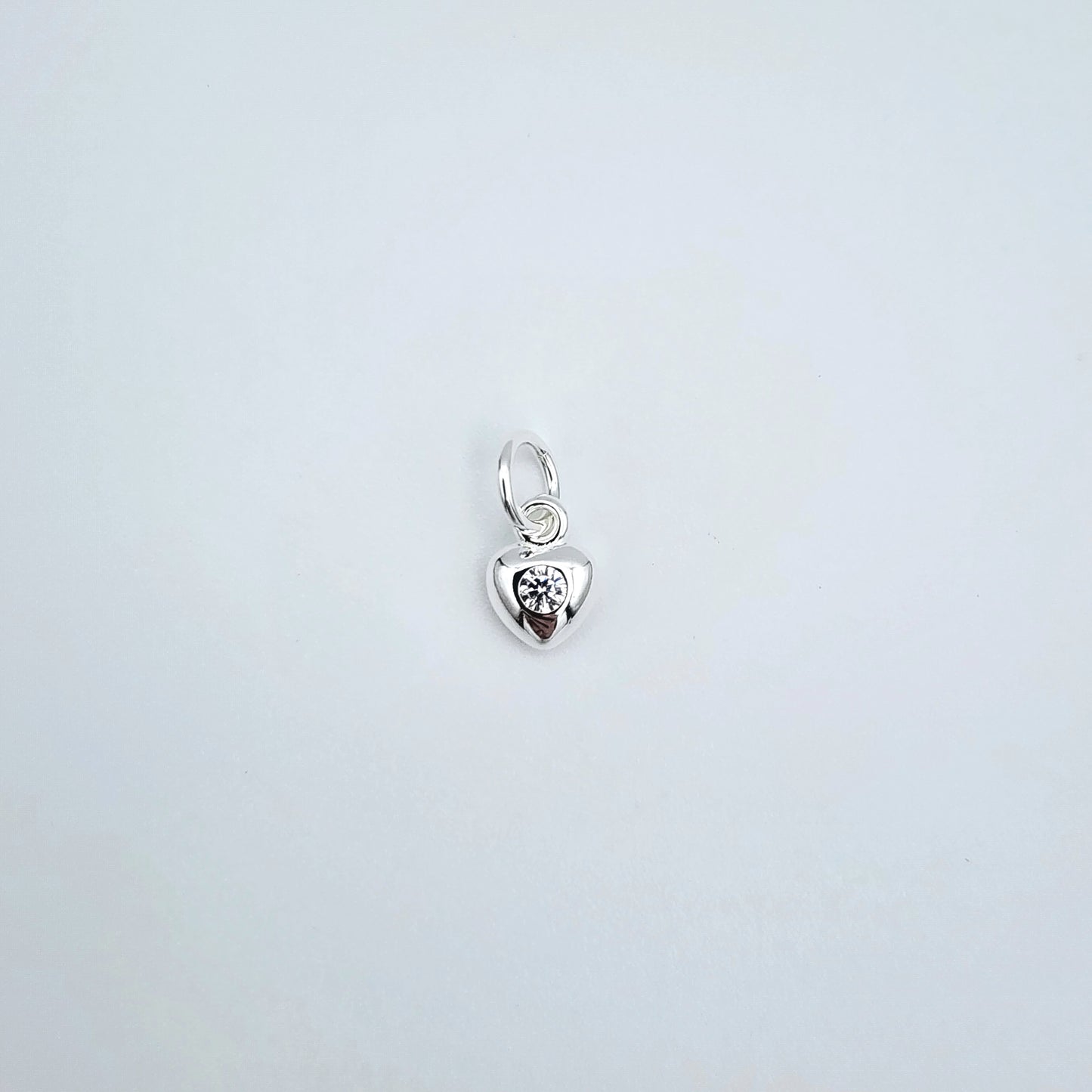 Silver cz heart charm
