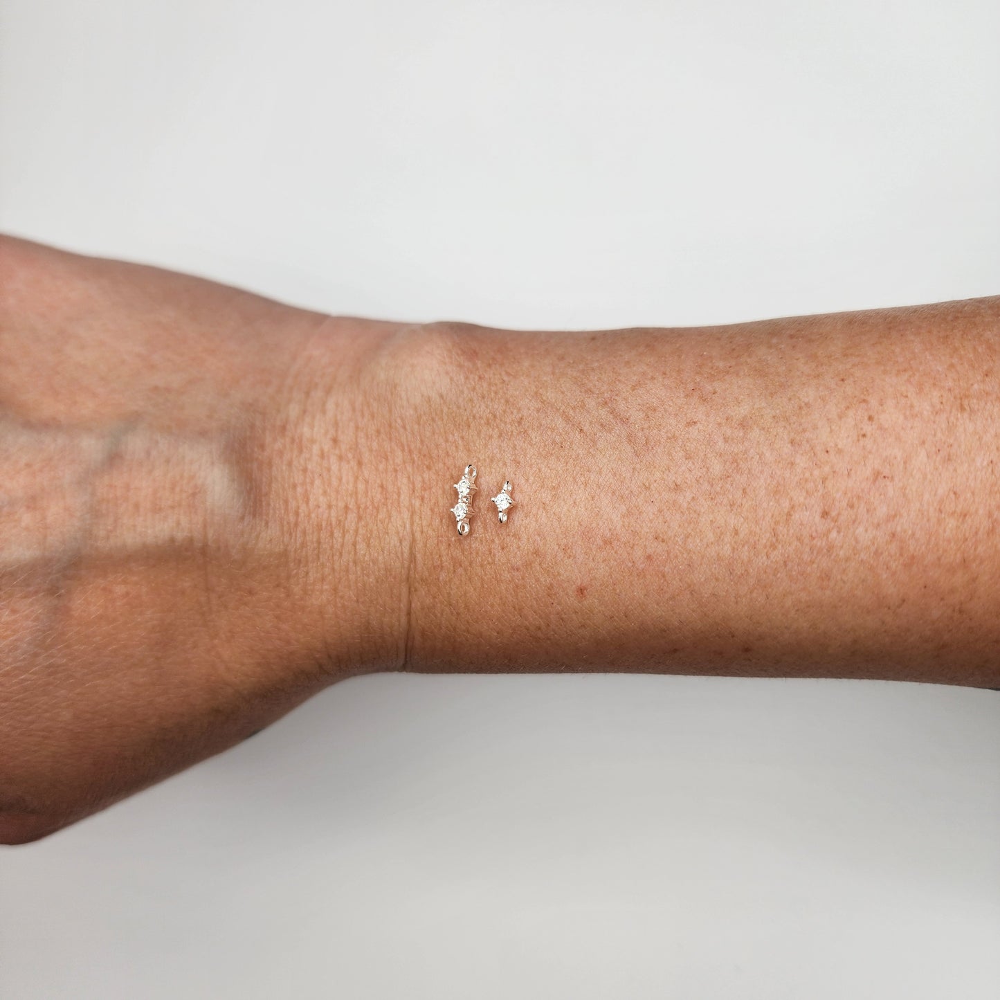 Sterling silver cz connector group