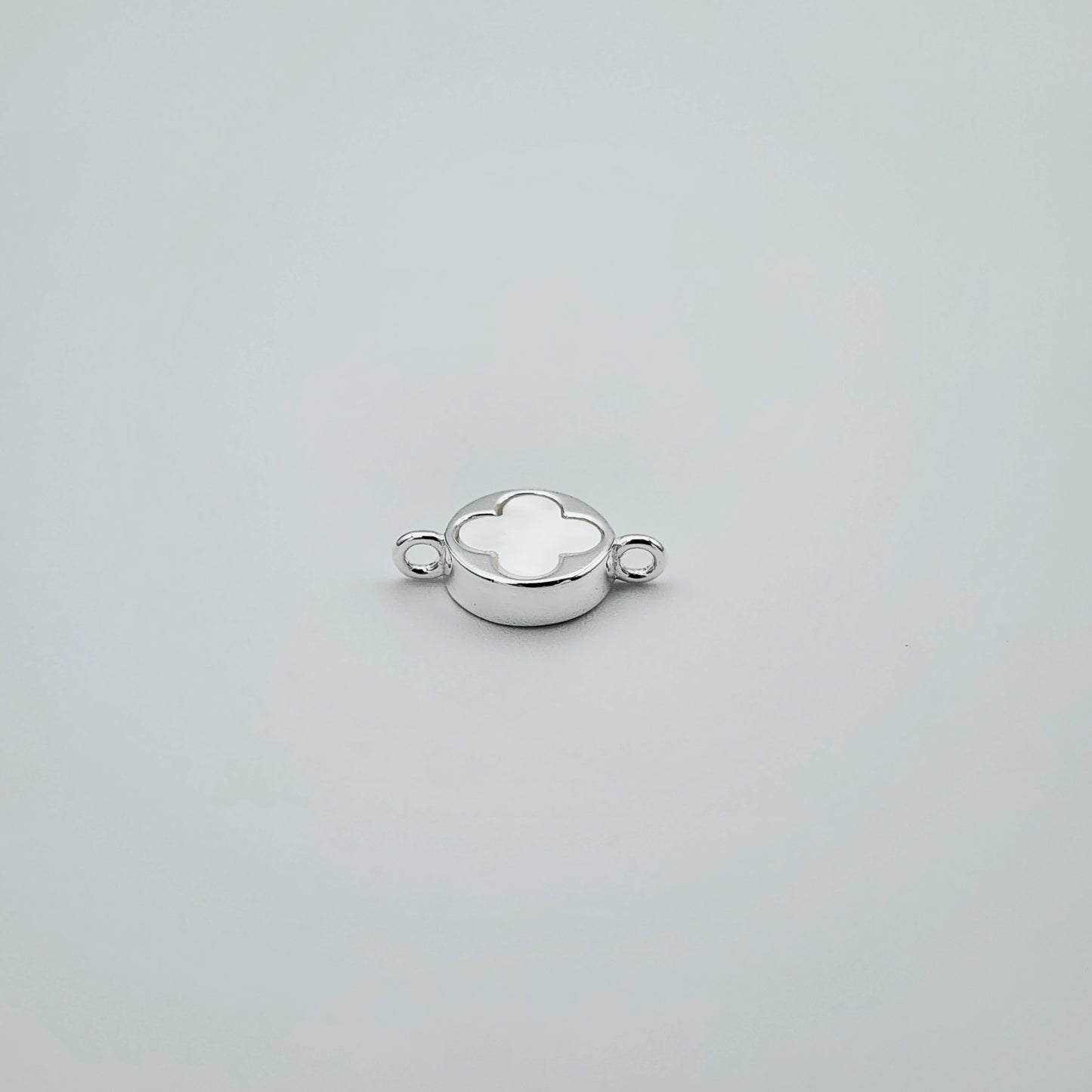 Silver mother of pearl connector