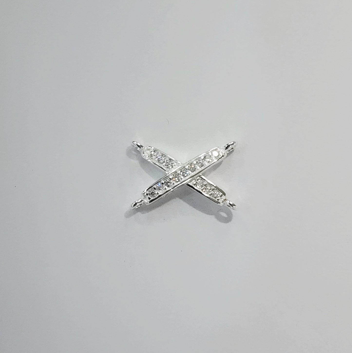 Sterling silver Cross bar connector double chain