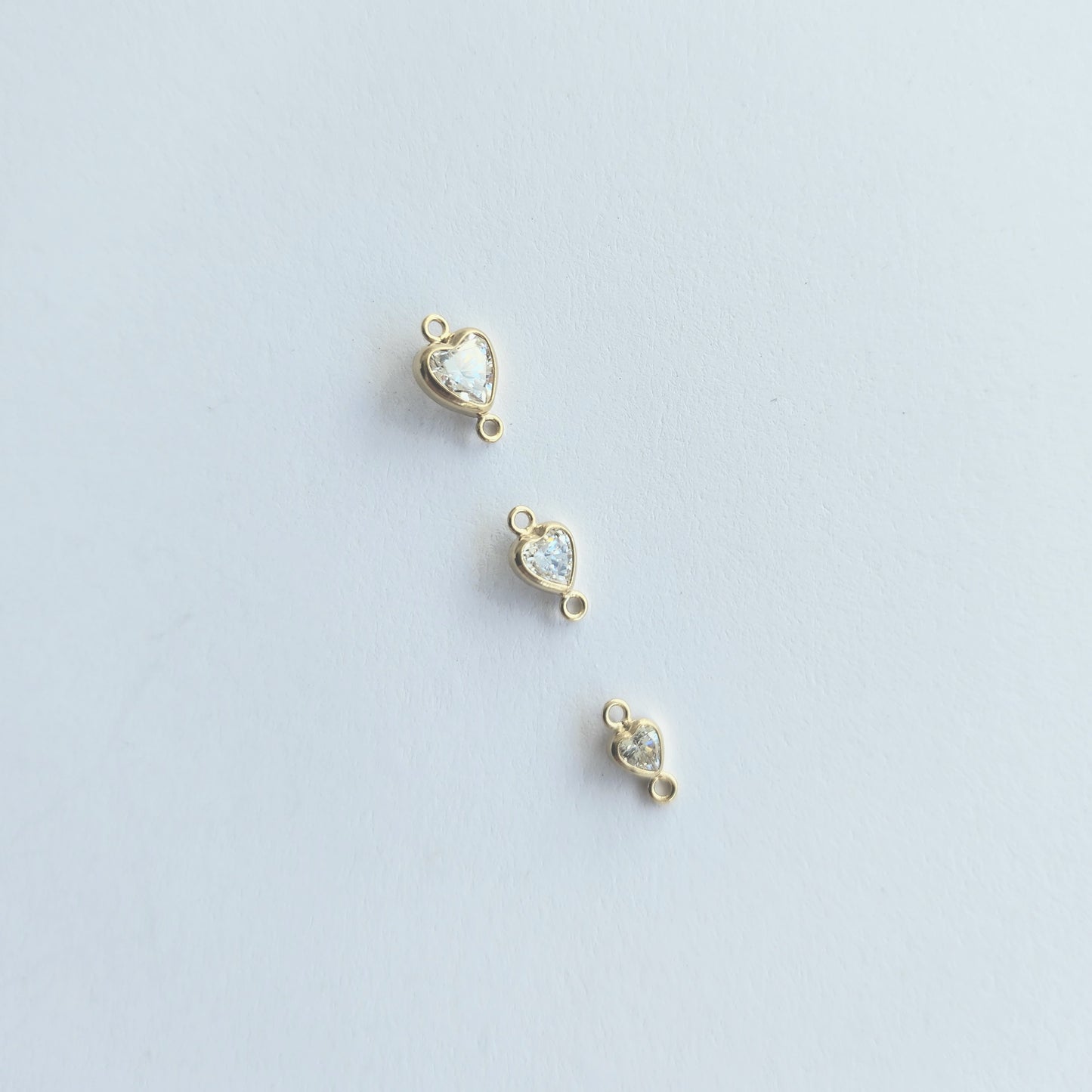 Heart CZ Bezel Connector 5pk