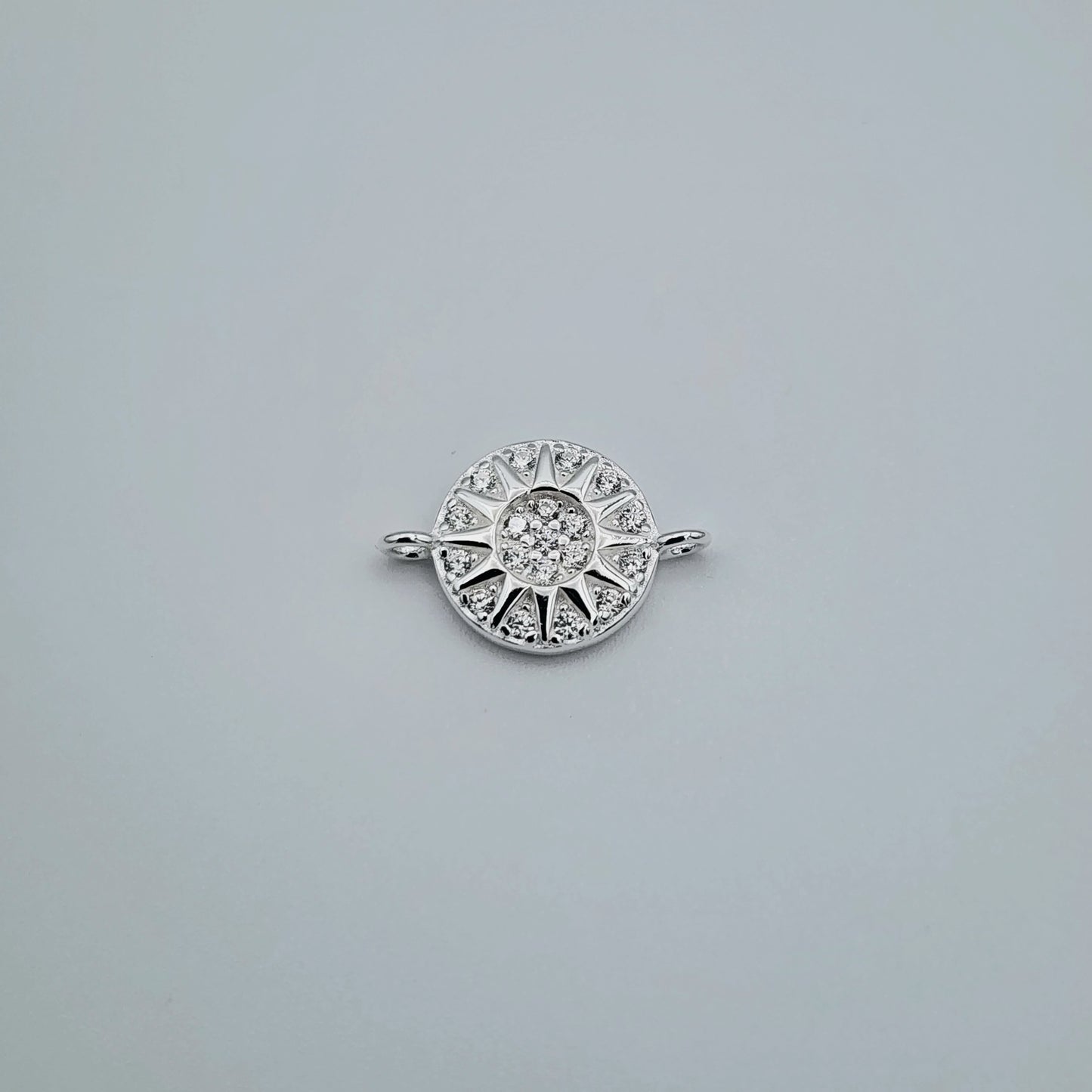 Silver cz sun connector