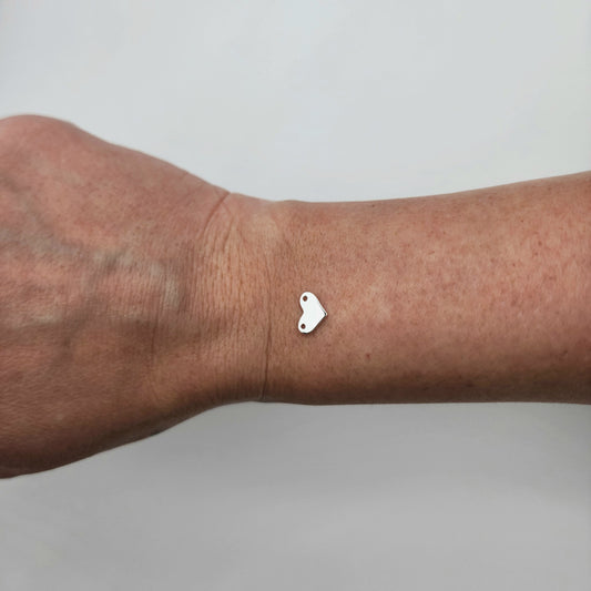 Silver heart connector size