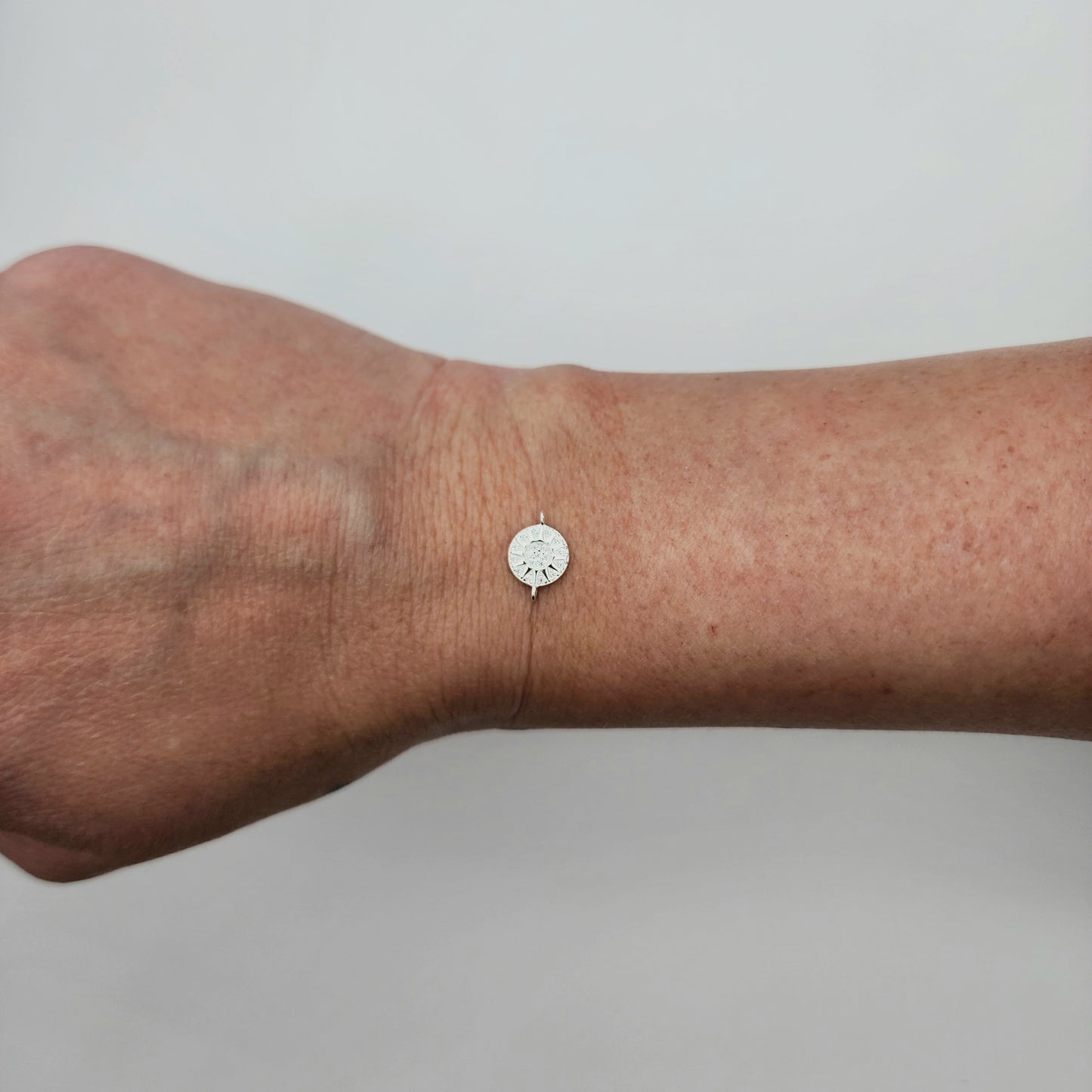 Silver cz sun connector size