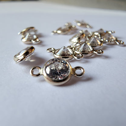 Cz Birthstone Connector 3pk