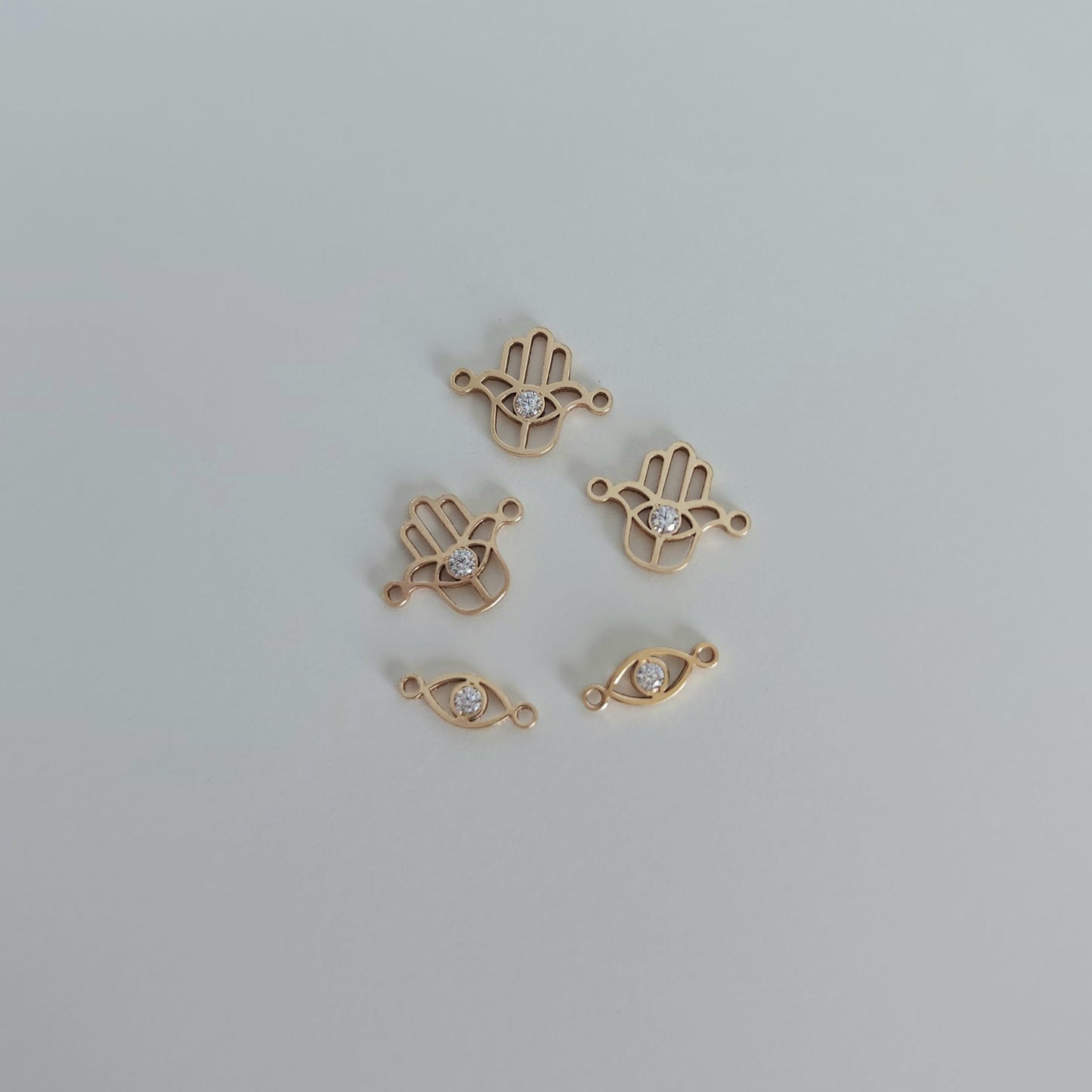 14k gold filled evil eye connectors permanent jewellery wholesale bulk order