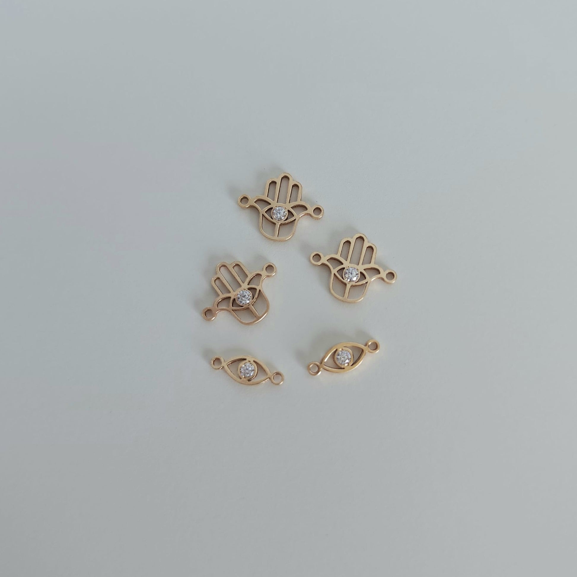 14k gold filled evil eye connectors permanent jewellery wholesale bulk order