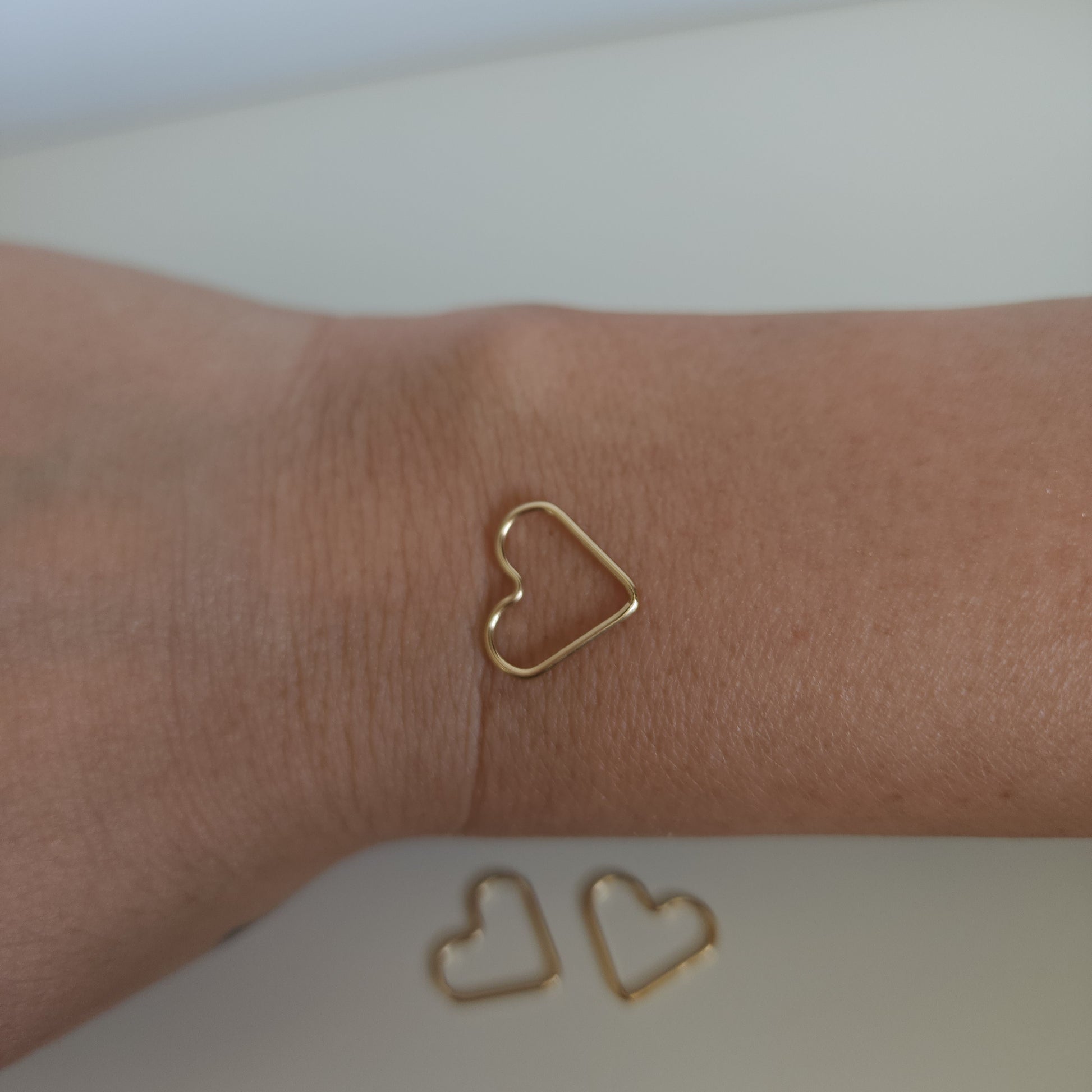 14k gold filled permanent jewellery heart connector wholesale