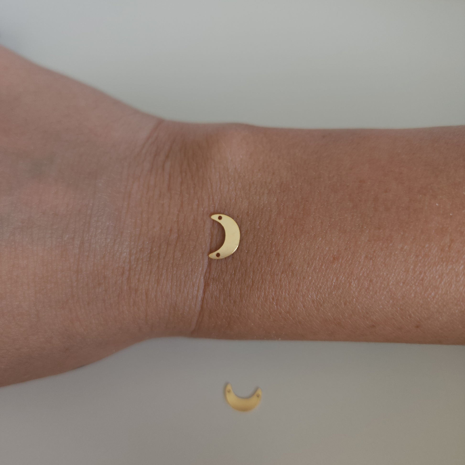 14k gold filled permanent jewellery moon connector wholesale