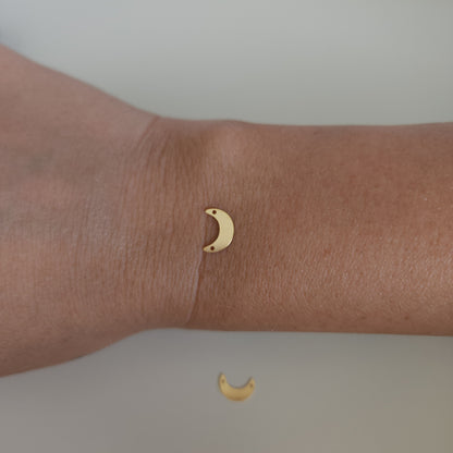 14k gold filled permanent jewellery moon connector wholesale