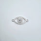 Silver cz evil eye connector