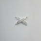Sterling silver Cross bar connector double chain