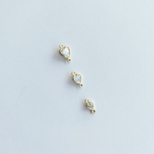 Heart CZ Bezel Connector