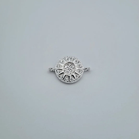 Silver cz sun connector