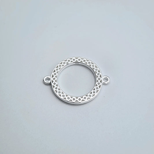 Silver round textured connector
