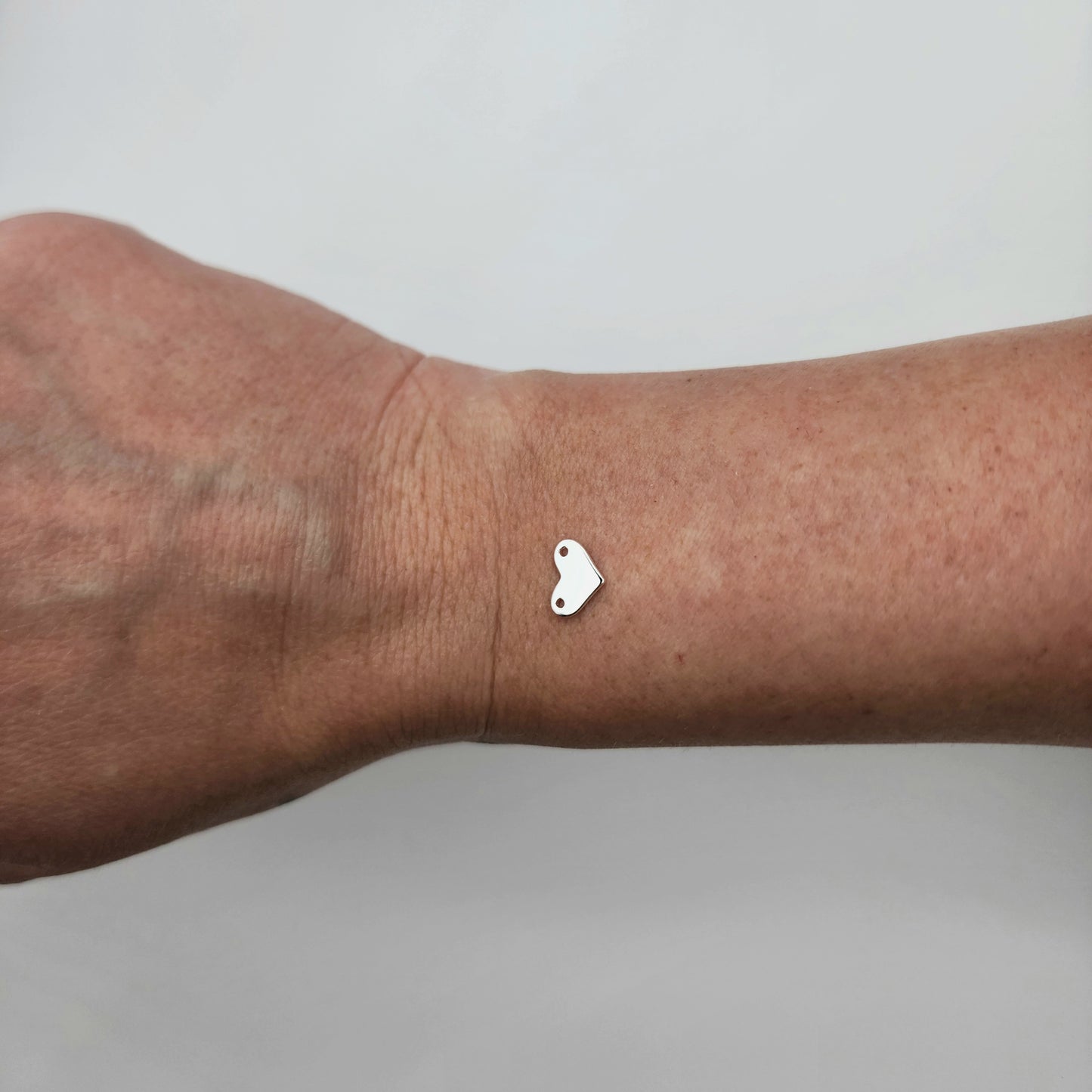 Silver heart connector size