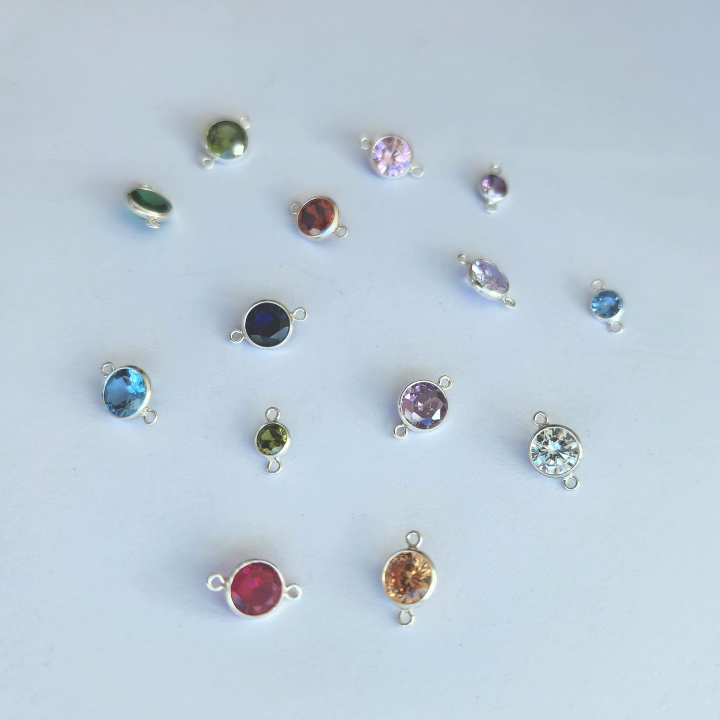 Cz Birthstone Connector 3pk