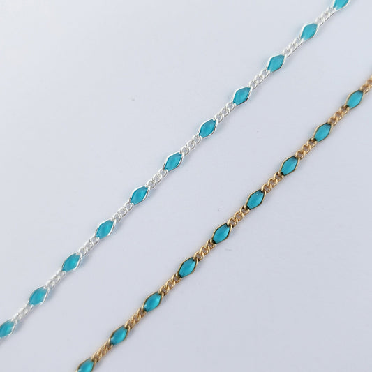 Rhombus Figaro 3 + 1 Enamel - Aquamarine