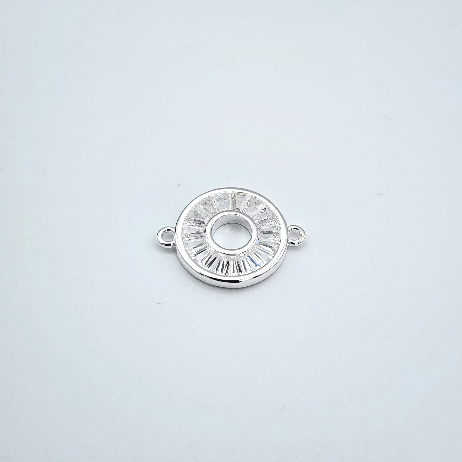 Silver cz sunray connector