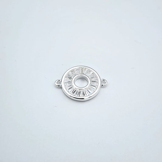 Silver cz sunray connector