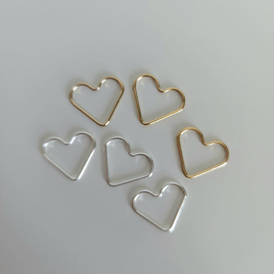 14k gold filled permanent jewellery heart connector wholesale