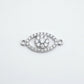 Silver cz evil eye connector