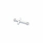 Silver cross pendant on a light gray background