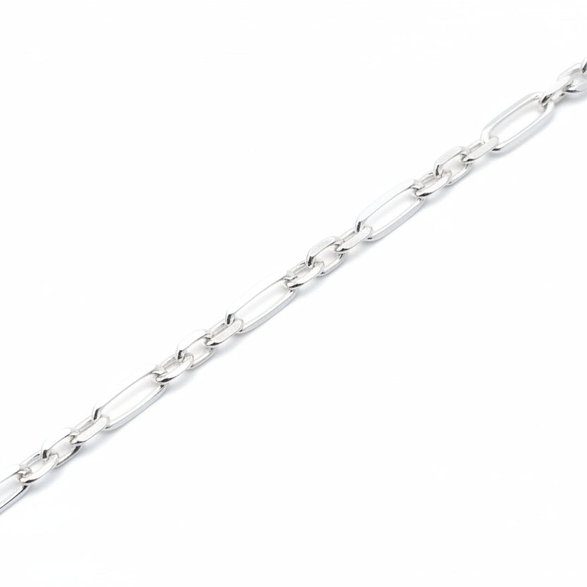 Silver chain on a white background