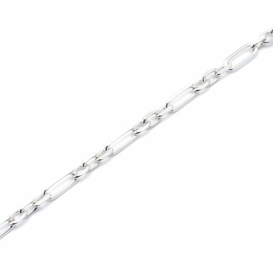 Silver chain on a white background