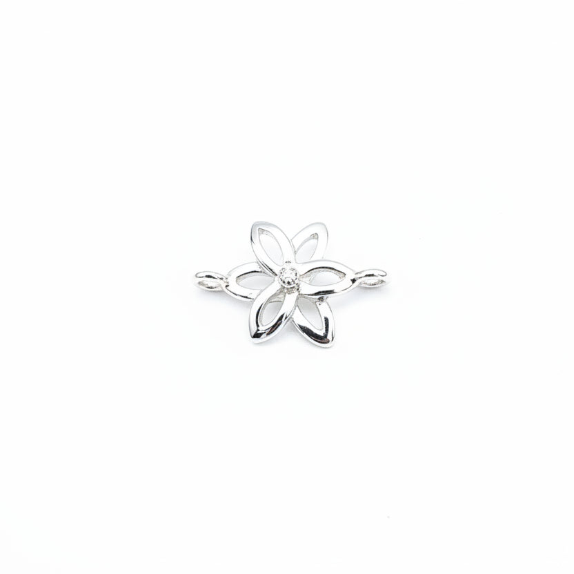 Silver flower connector