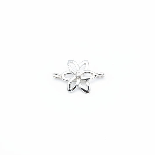 Silver flower connector