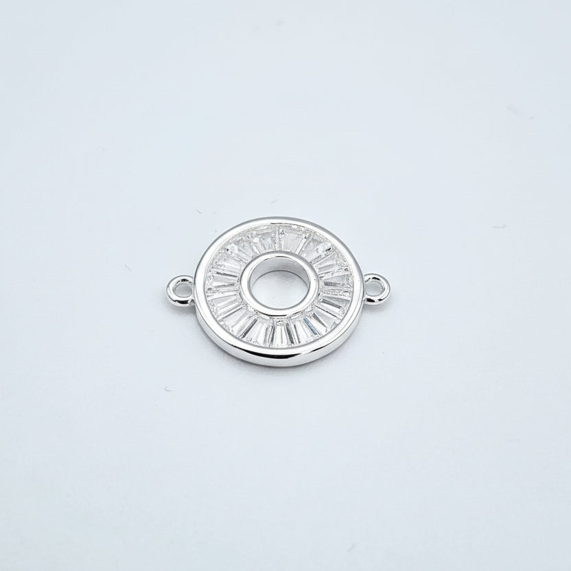 Silver cz sunray connector