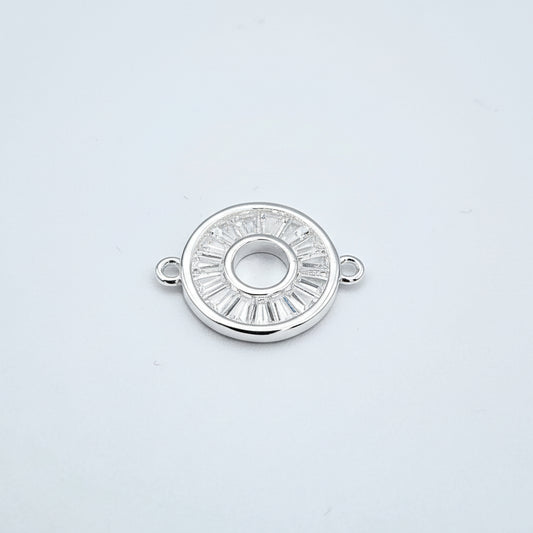 Silver cz sunray connector